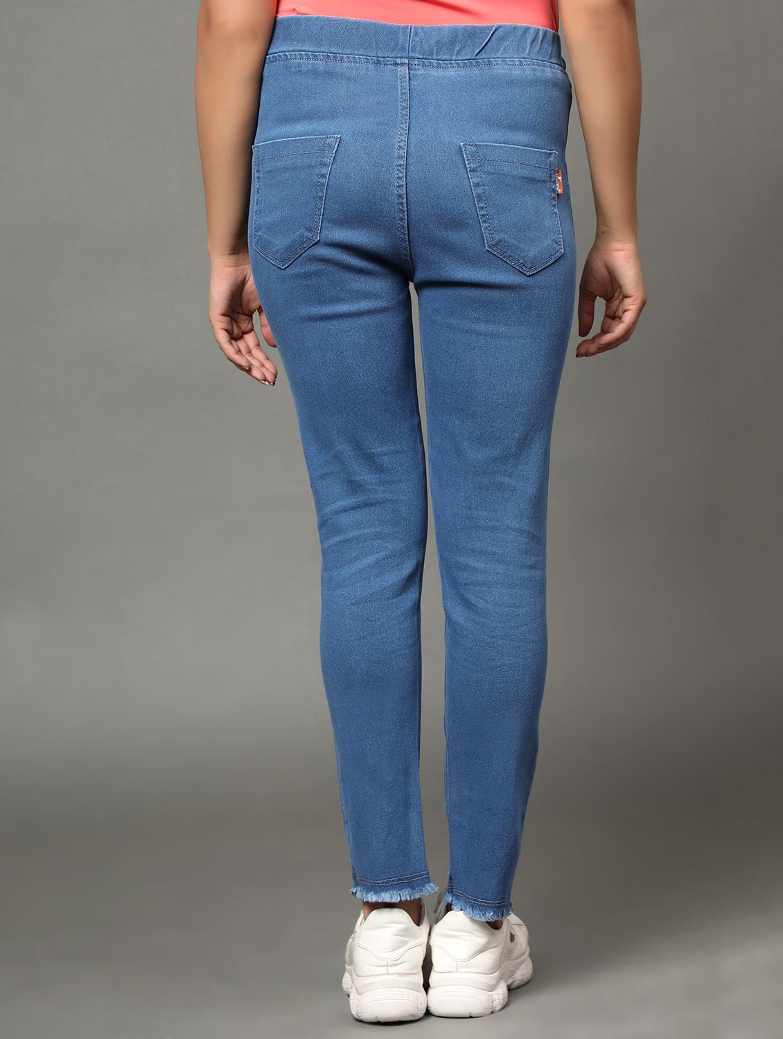 women light blue denim jegging - 20386792 - Standard Image - 2