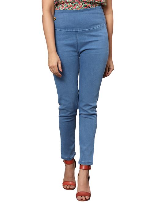 women light blue denim jegging - 20386802 - Standard Image - 0