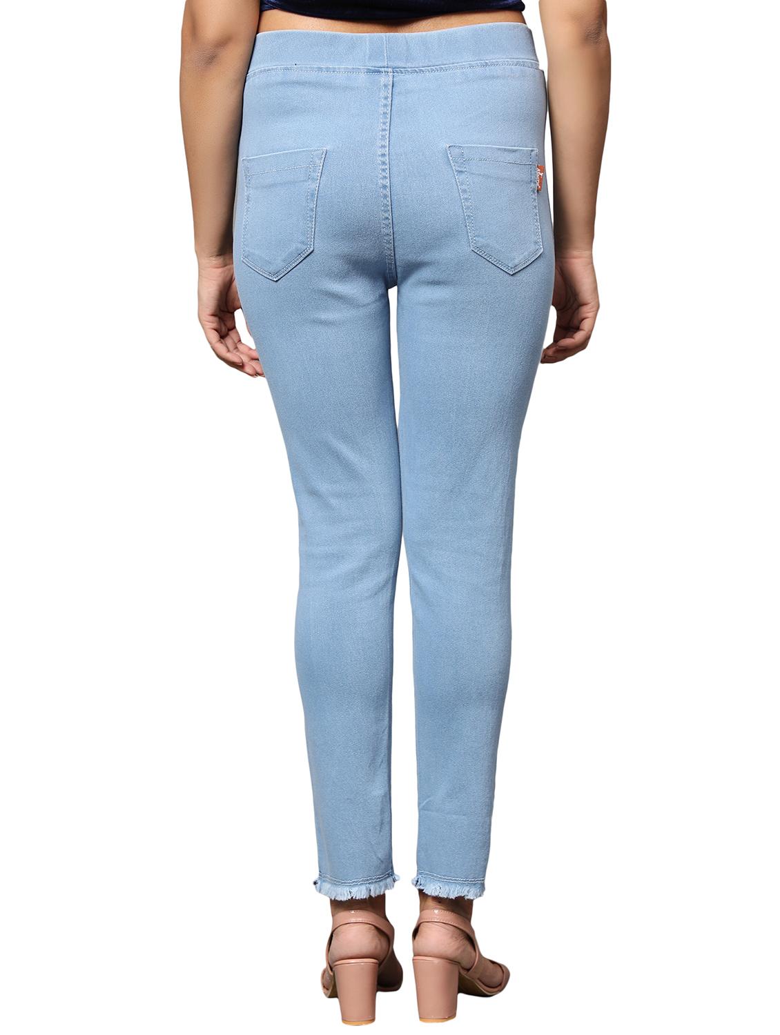 women light blue denim jegging - 20386818 - Standard Image - 2