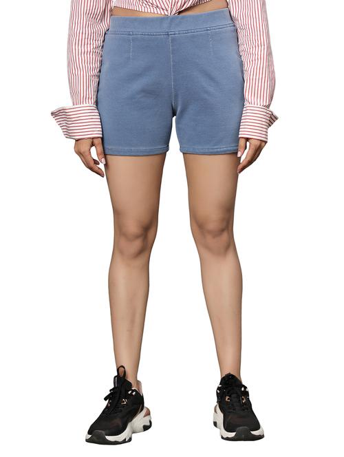women light blue denim shorts - 20386990 - Standard Image - 0