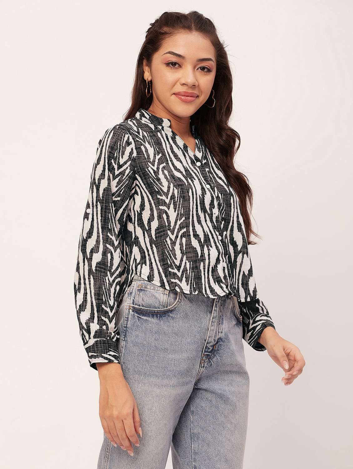 women multi color printed poly moss regular top - 20387199 -  Standard Image - 2