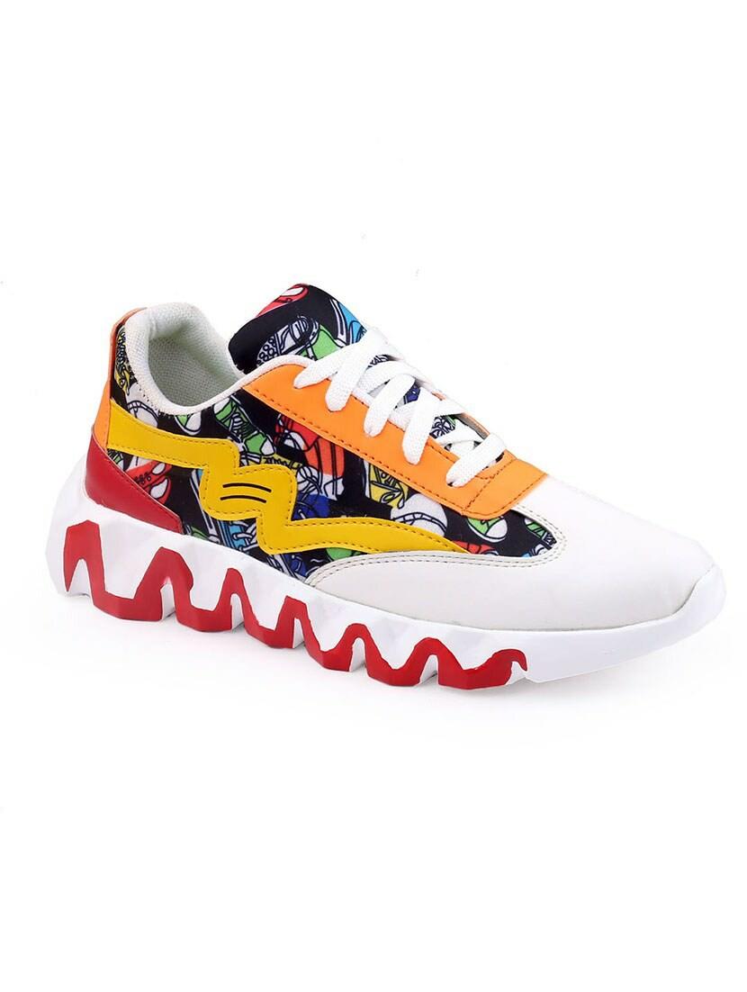 men graphic printed multi colored lace up sneaker - 20387880 - Standard Image - 2