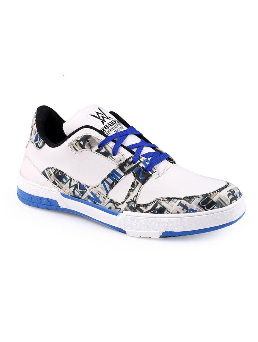 men graphic printed white lace up sneaker - 20387884 - Standard Image - 2