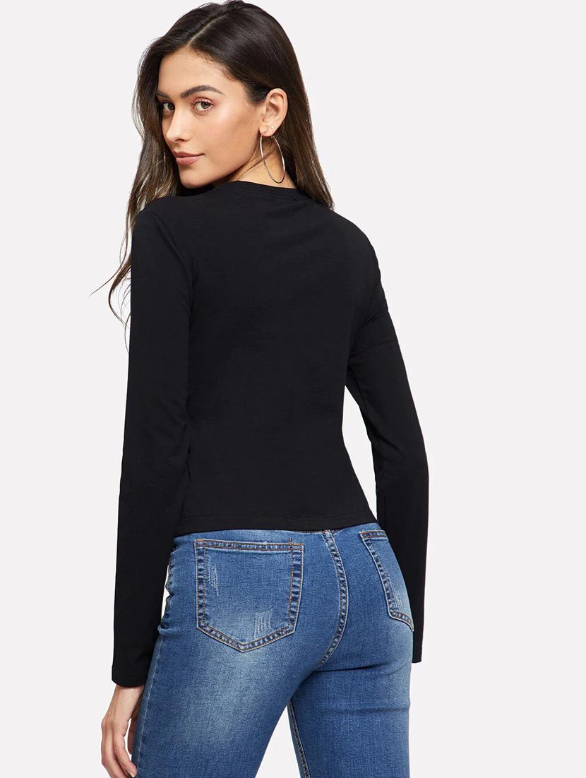 black color block regular top - 20387950 - Standard Image - 2
