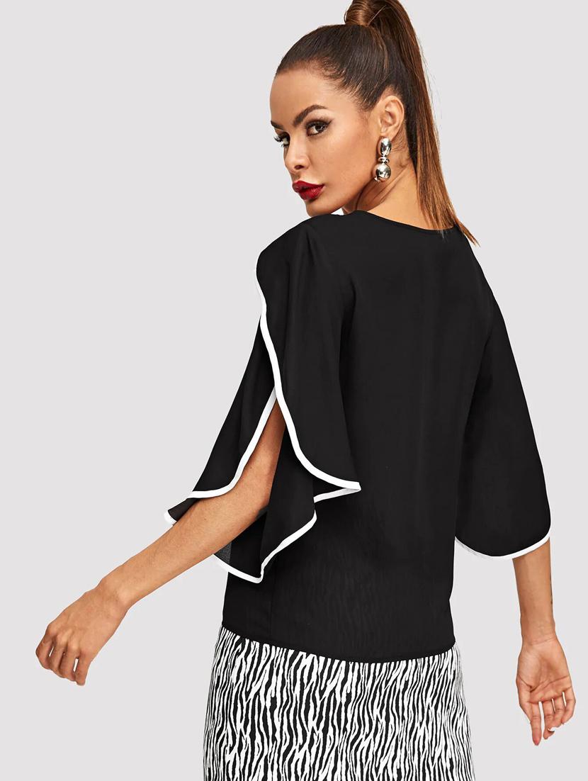 black solid regular top - 20387978 - Standard Image - 2