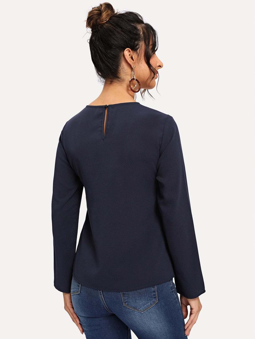 navy blue color block straight top - 20387982 - Standard Image - 2