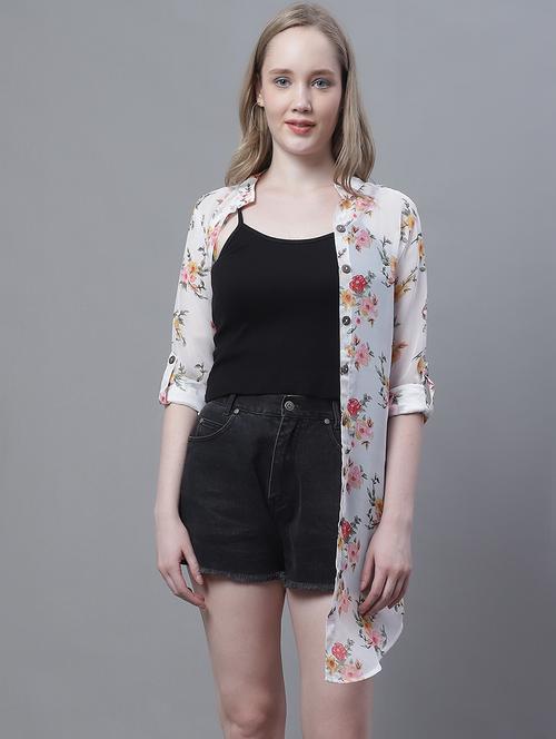 women multi color printed georgette regular shirt - 20388051 -  Standard Image - 0