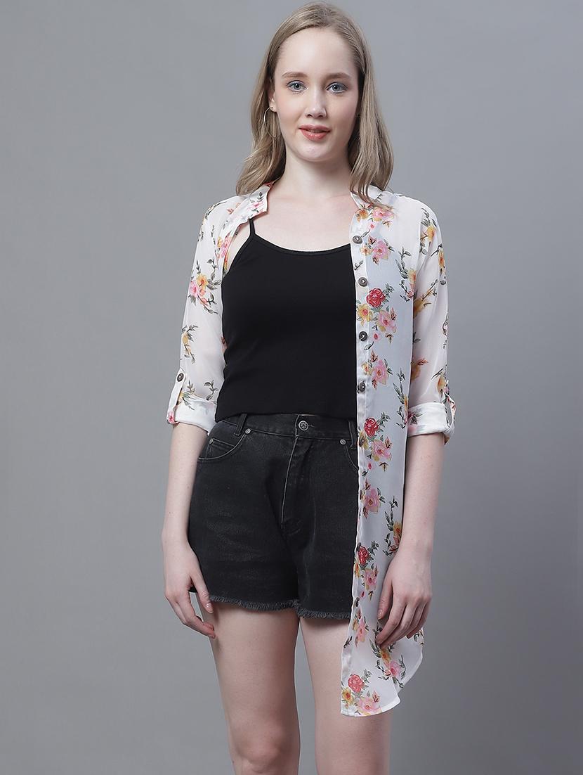 women multi color printed georgette regular shirt - 20388051 -  Zoom Image - 0
