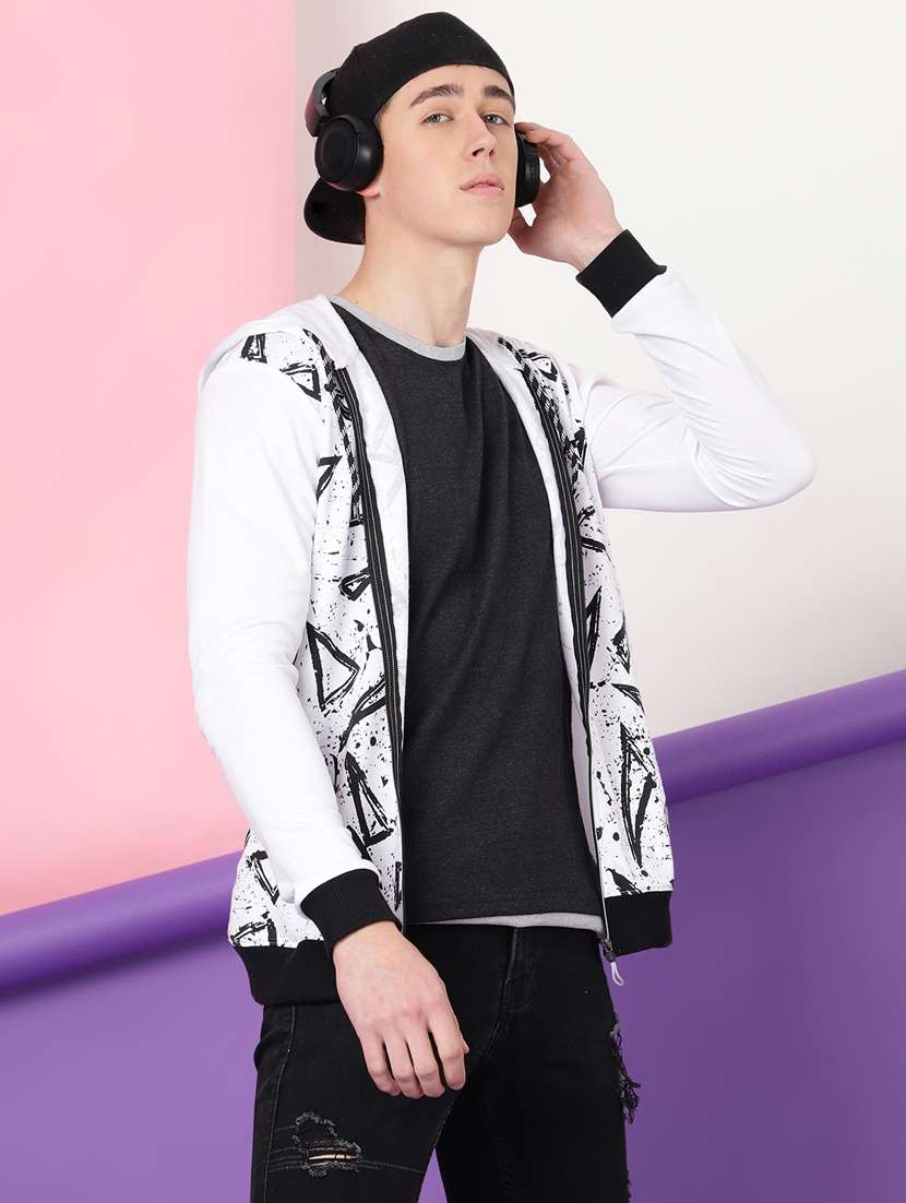 men printed long sleeve hooded sweatshirt - 20388745 -  Standard Image - 2
