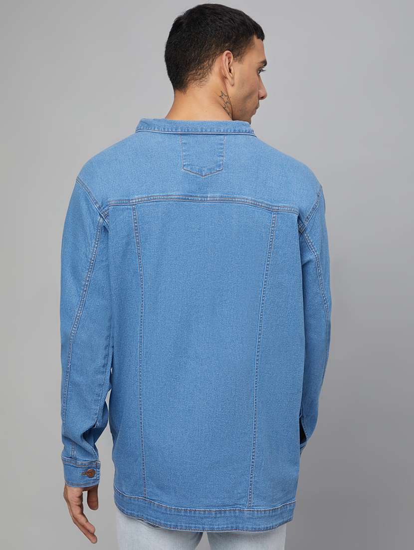 men  blue denim casual jacket - 20388759 -  Standard Image - 2