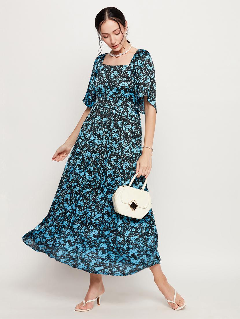 women multi color printed chiffon maxi dress - 20388984 -  Zoom Image - 0