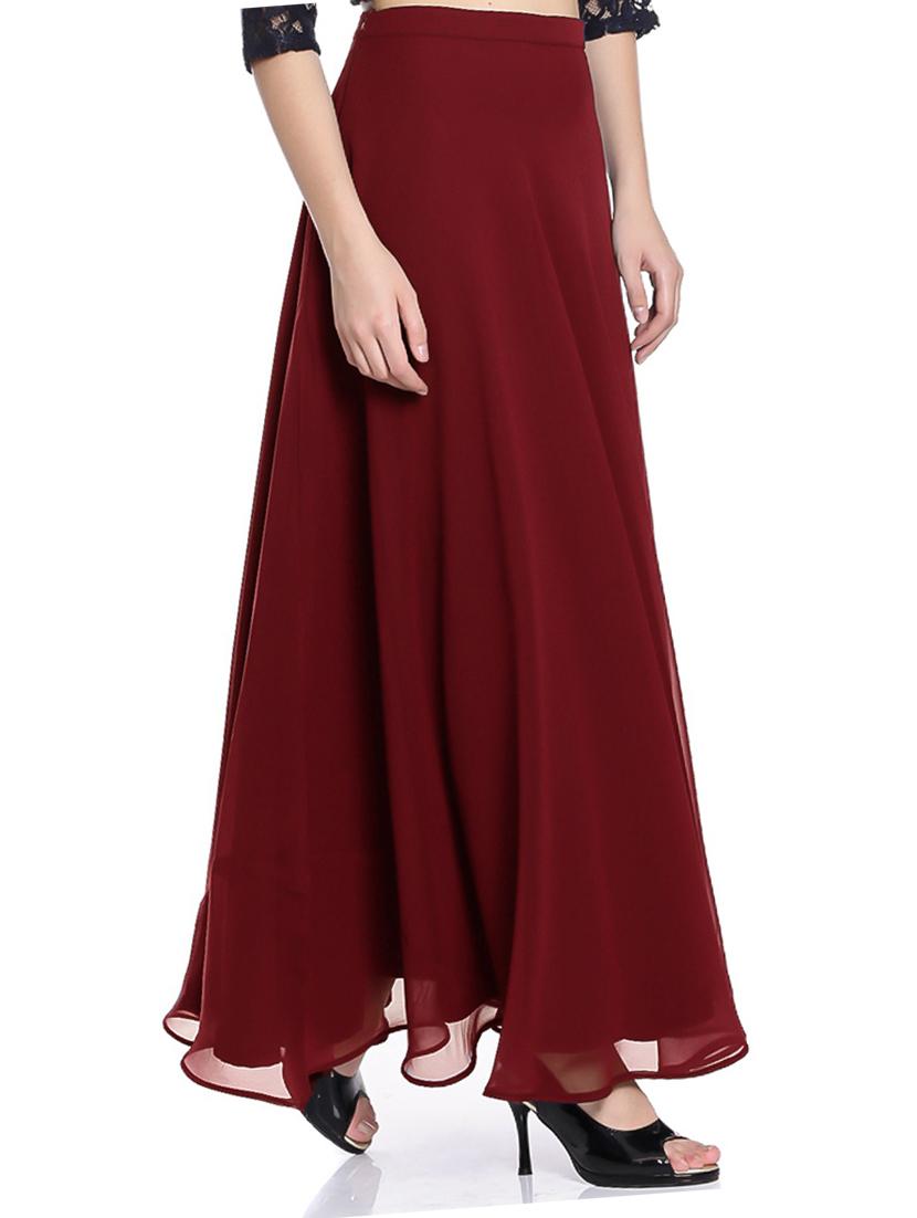 women solid flared skirt - 20389225 - Standard Image - 2