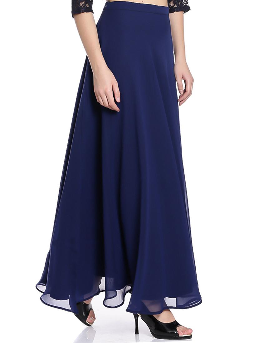 women solid flared skirt - 20389228 - Standard Image - 2