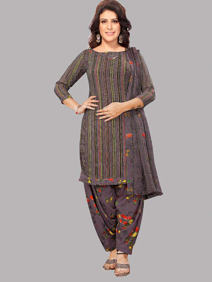 women multi color unstitched patiyala suits