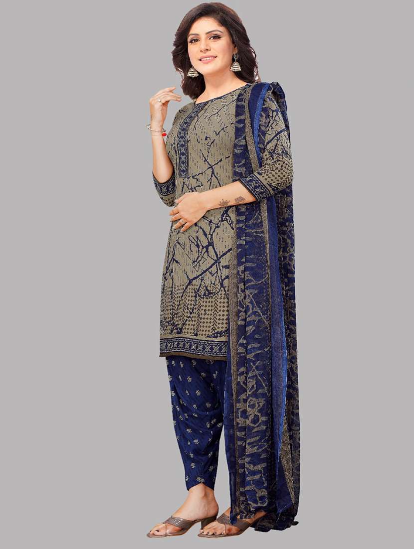 women grey unstitched patiyala suits