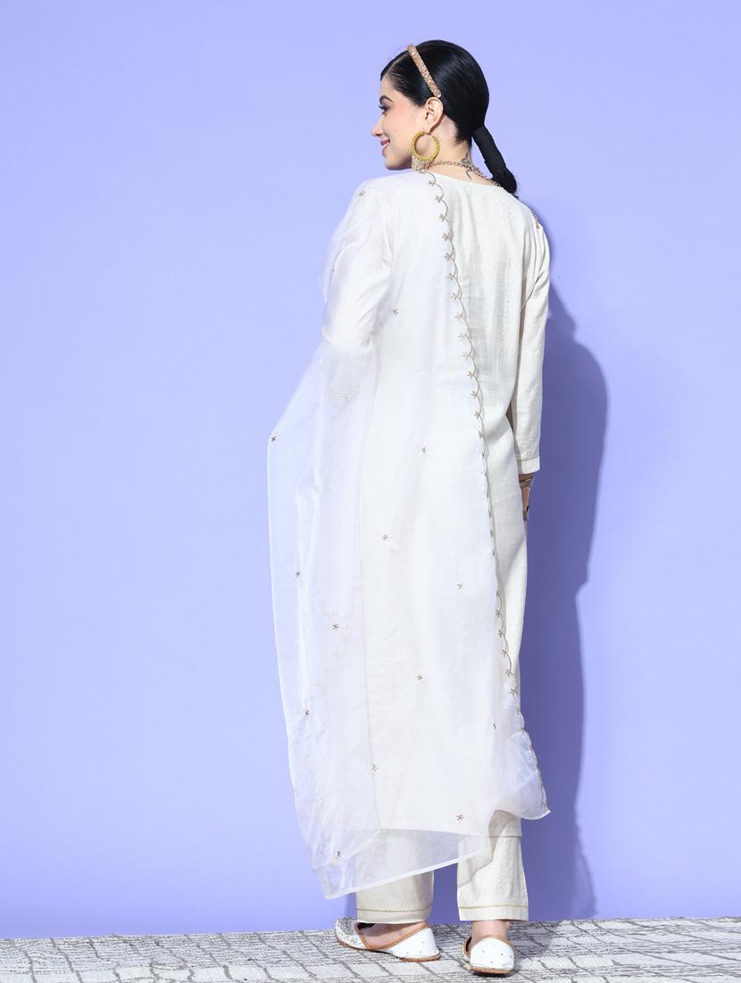 women off-white kurta pant set with dupatta - 20390520 - Standard Image - 2