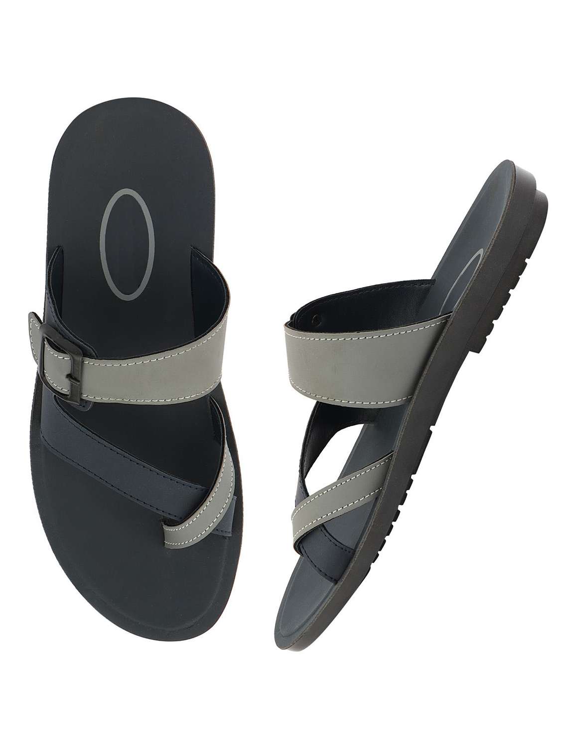 men color block grey slip on flip flop - 20393314 -  Standard Image - 2