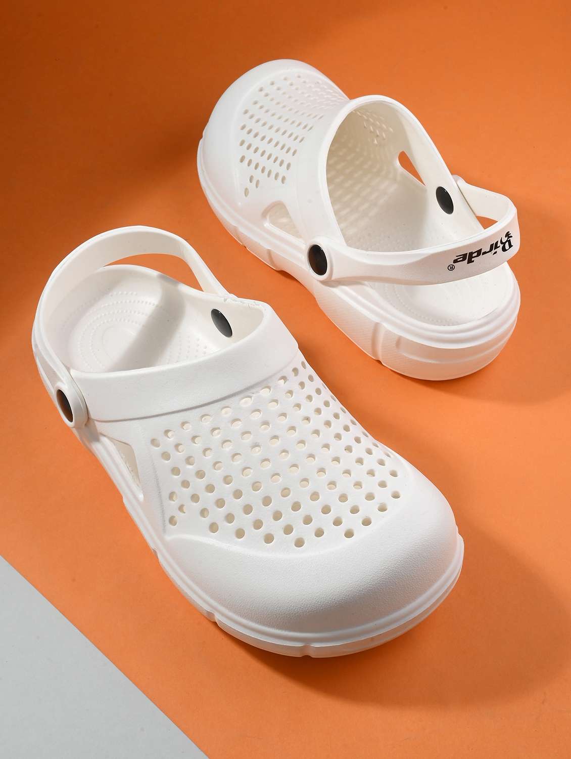 men solid white slip on clogs