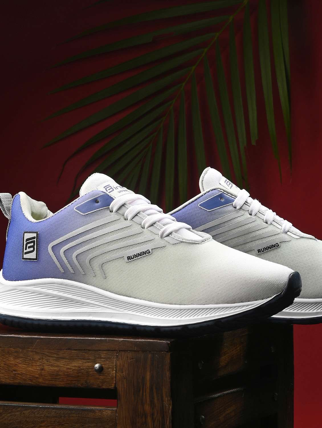men multi colored ombre print running sport shoes