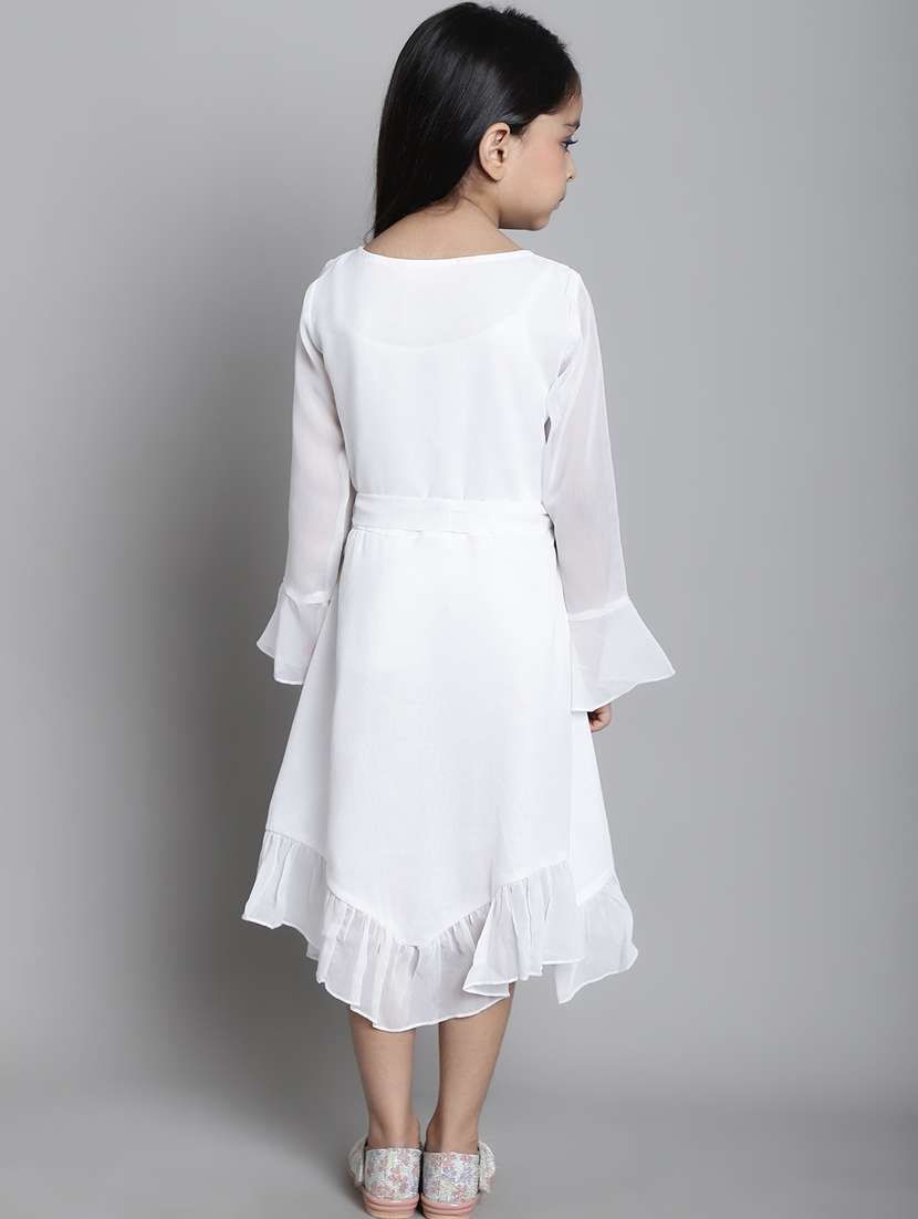 girls round neck long sleeves frock - 20393372 -  Standard Image - 2