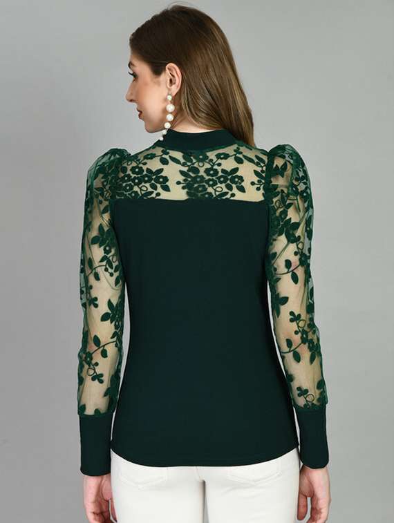 green polyester regular top - 20394586 -  Standard Image - 2