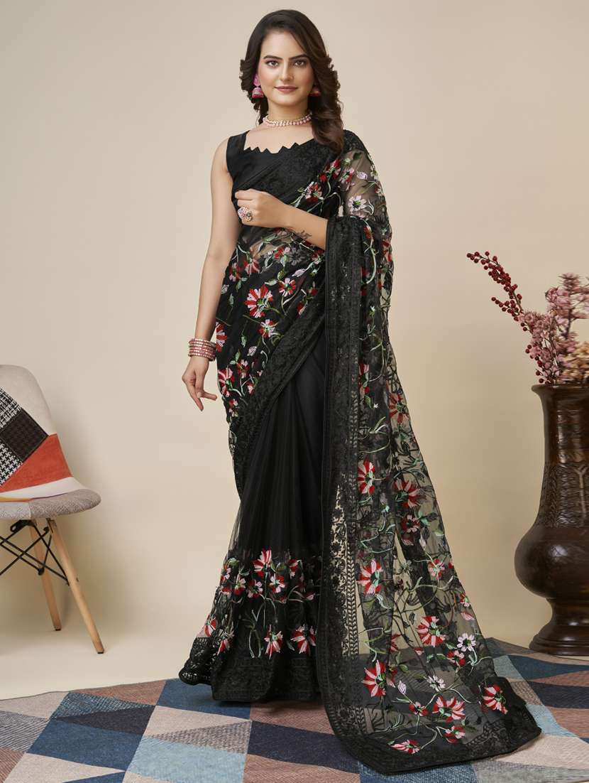 women's embroidered saree with blouse - 20394724 -  Zoom Image - 0