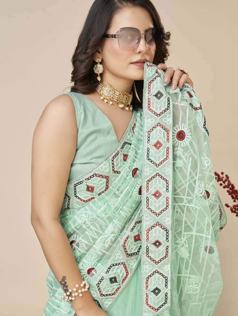 women's embroidered saree with blouse - 20394739 -  Standard Image - 2