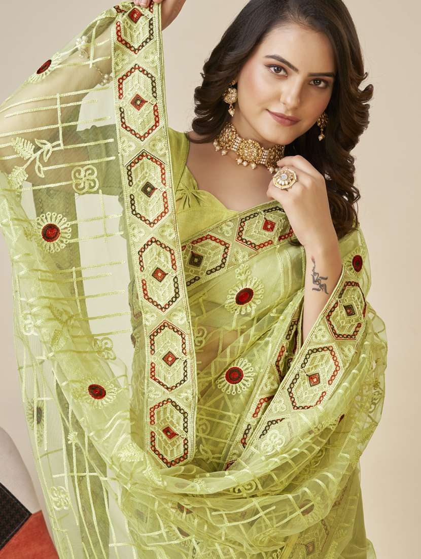 women's embroidered saree with blouse - 20394762 -  Standard Image - 2