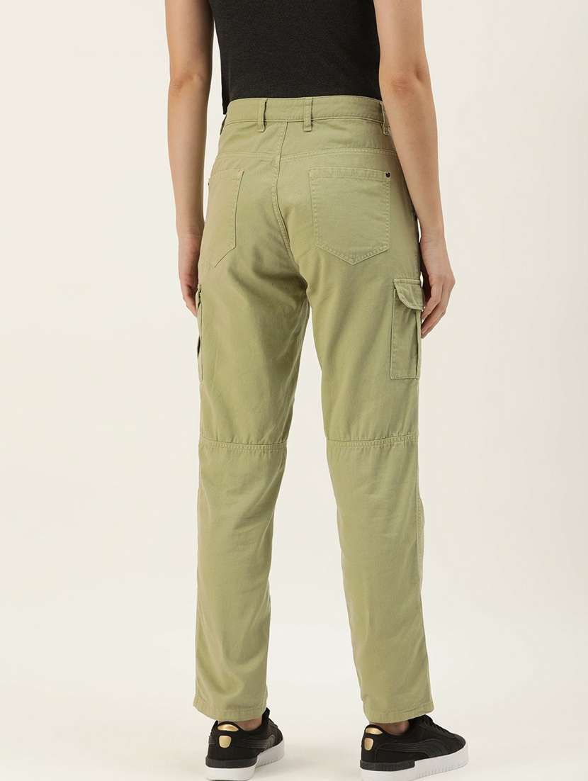 women solid cargo trouser - 20394928 -  Standard Image - 2