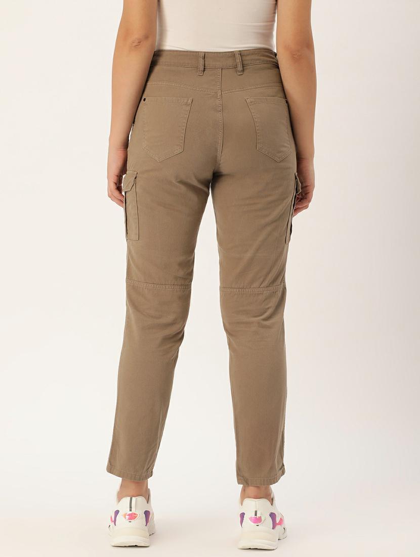 women solid cargo trouser - 20394929 - Standard Image - 2