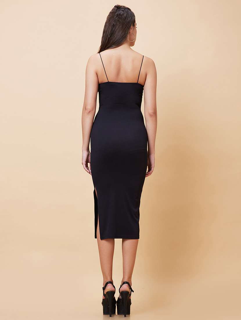 black solid bodycon dress - 20394957 -  Standard Image - 2