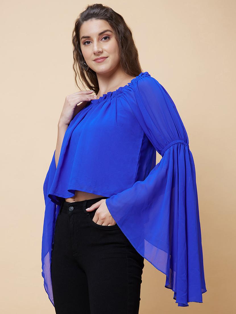 blue solid regular top - 20394972 - Standard Image - 2