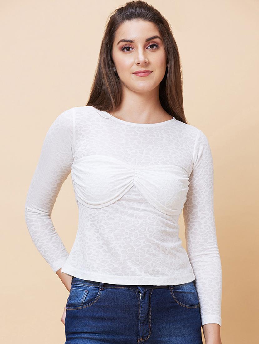 white animal print regular top - 20394982 - Zoom Image - 0