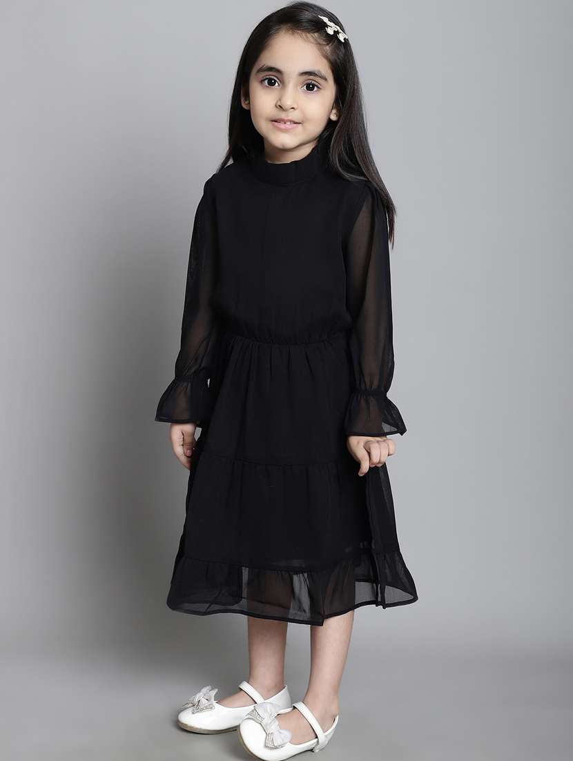 girls round neck long sleeves frock - 20395917 -  Standard Image - 2