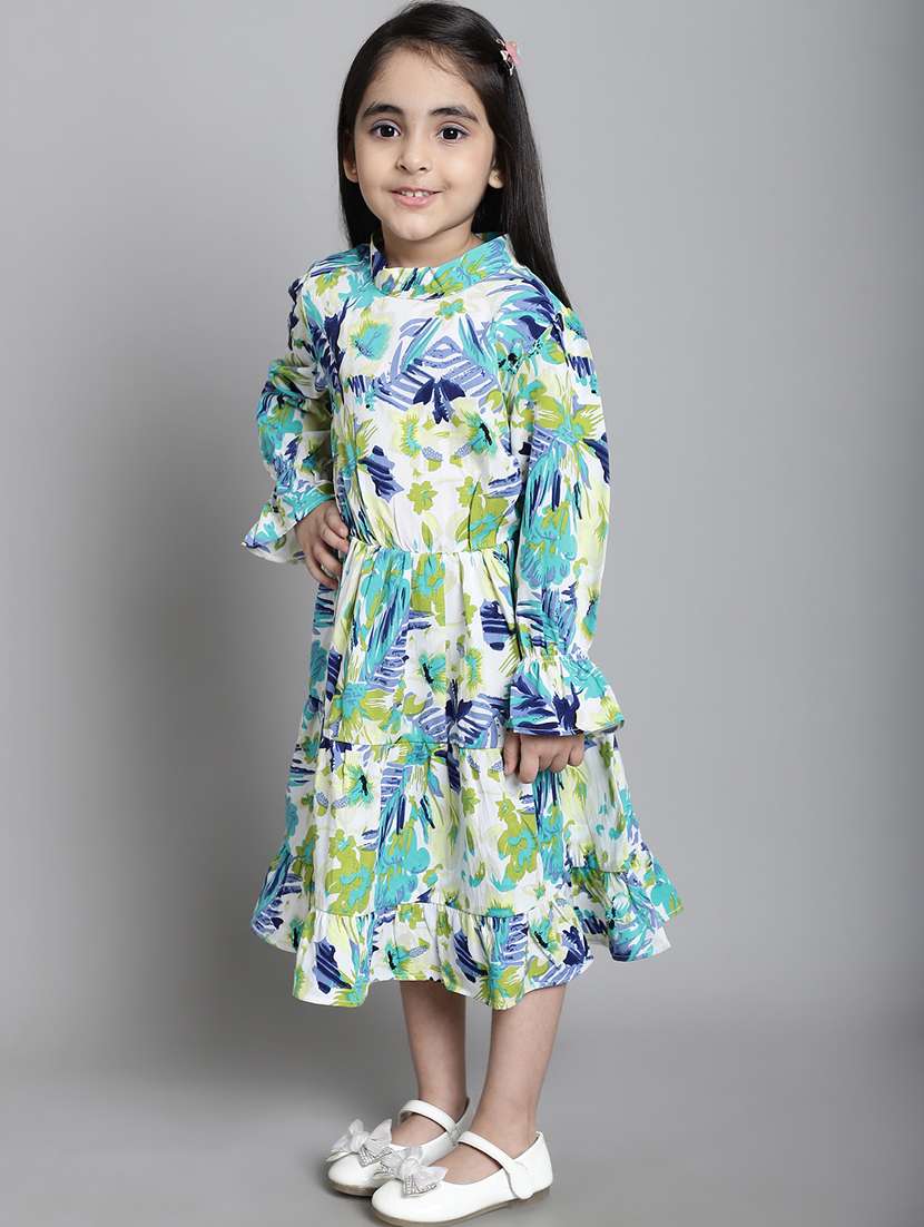 girls mock neck bell sleeve frock - 20395918 -  Standard Image - 2