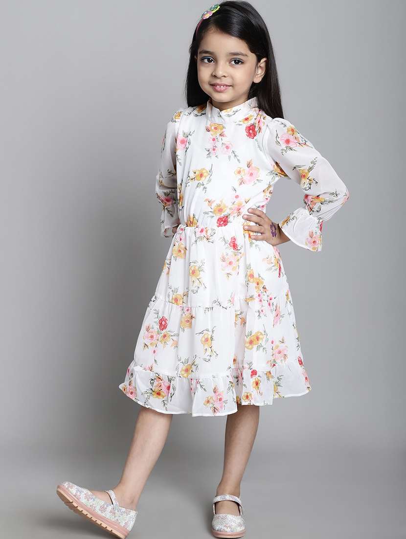 girls mock neck bell sleeve frock - 20395921 -  Standard Image - 2