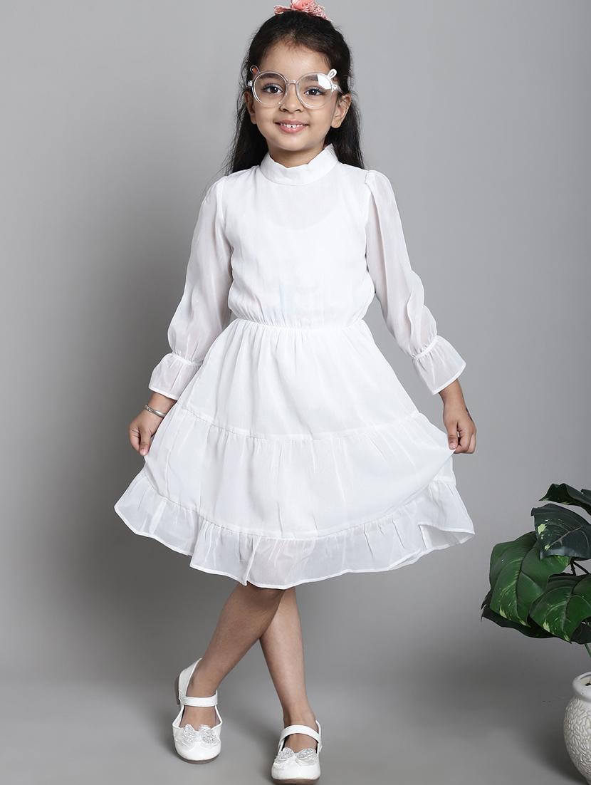 girls mock neck long sleeves frock - 20395924 - Zoom Image - 0