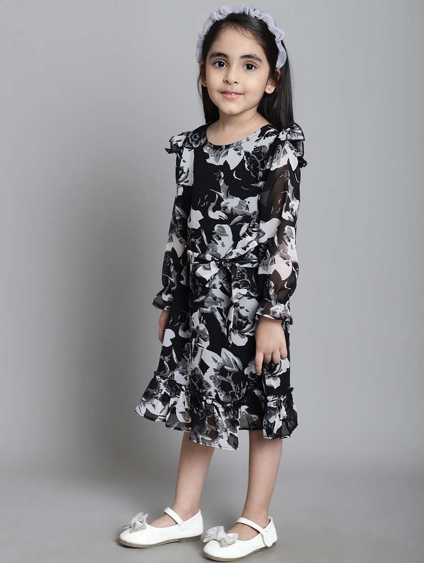 girls round neck long sleeves frock - 20396303 -  Standard Image - 2