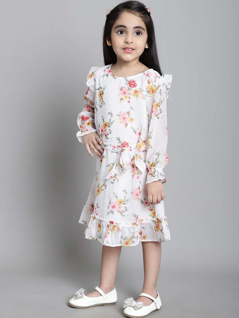 girls round neck long sleeves frock - 20396305 -  Standard Image - 2