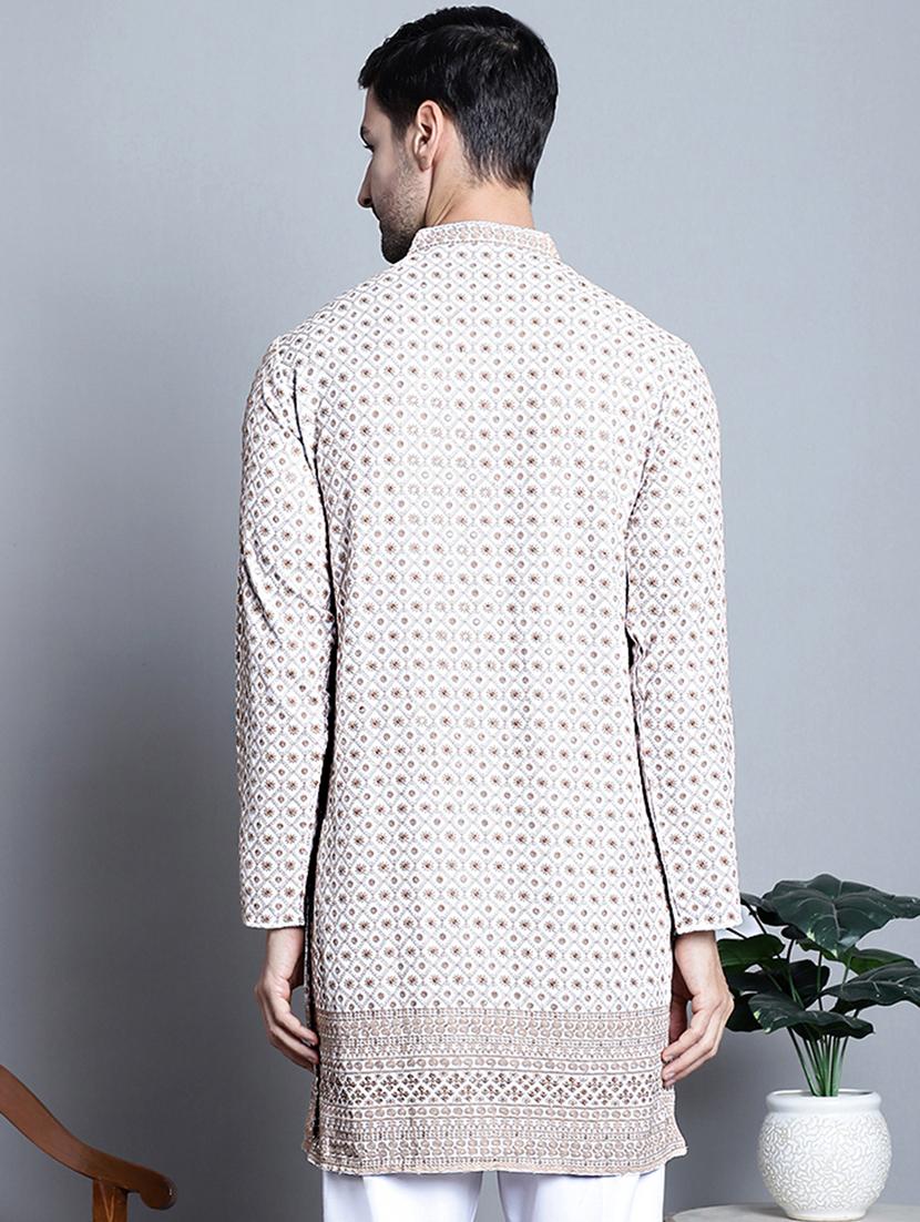 men embroidered long kurta - 20396593 - Standard Image - 2