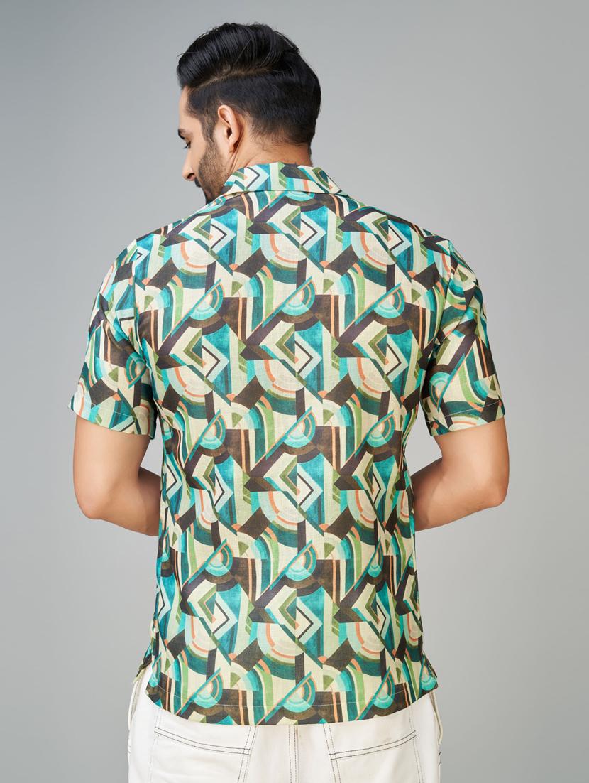 multi colored printed short sleeves casual shirt - 20396642 - Standard Image - 2