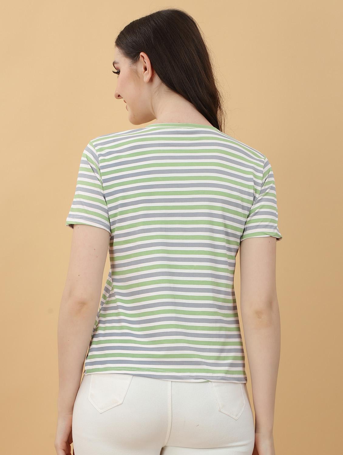 round neck striped t-shirt - 20396674 - Standard Image - 2