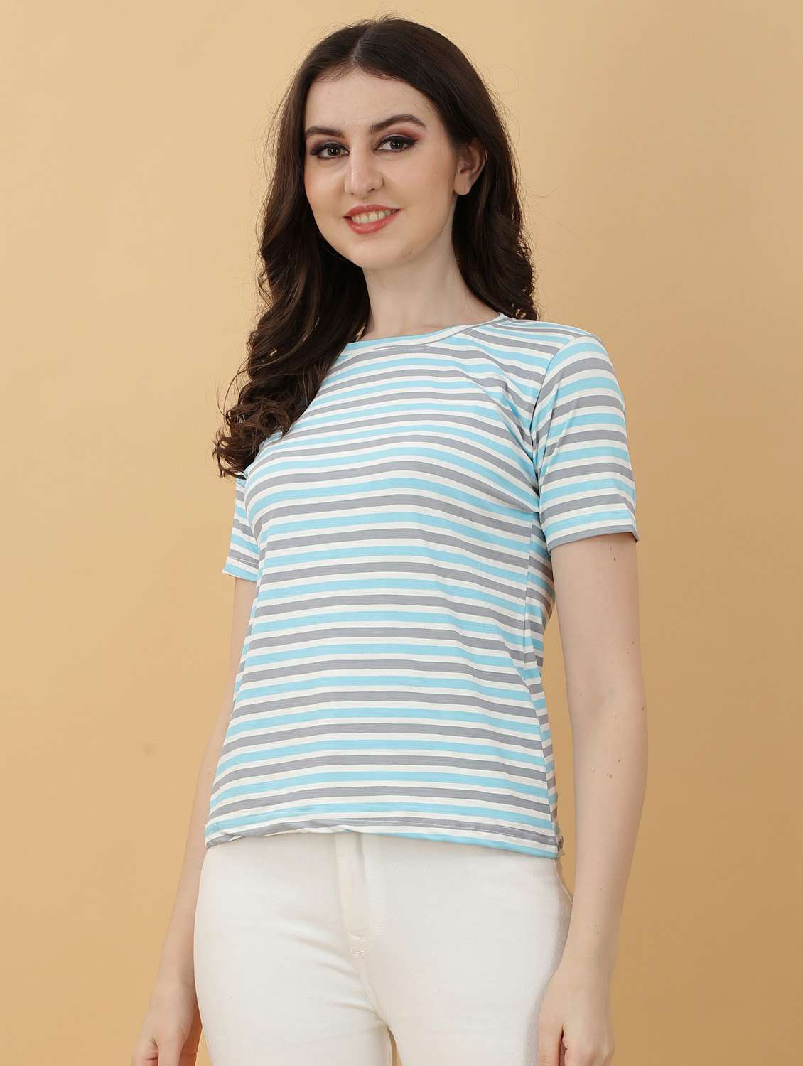 round neck striped t-shirt - 20396681 -  Standard Image - 2