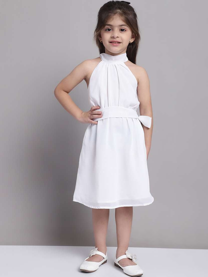 girls mock neck sleeveless frock