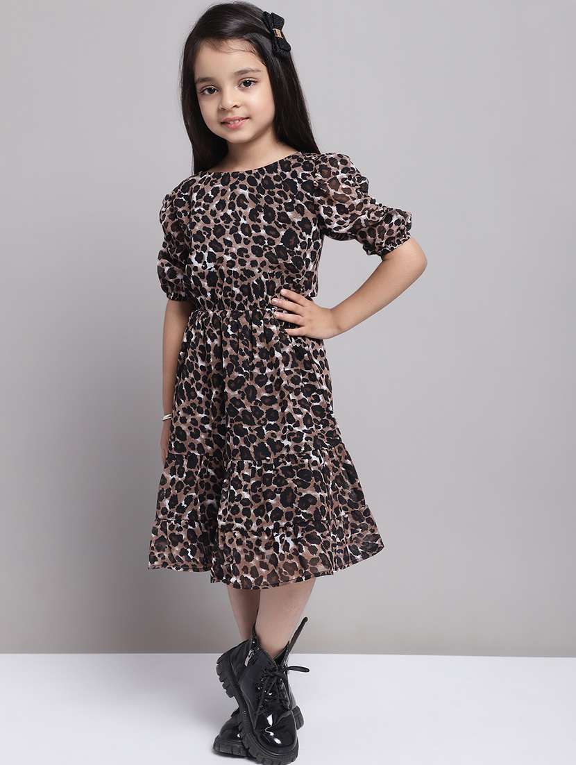 girls round neck puff sleeve frock - 20396826 -  Standard Image - 2