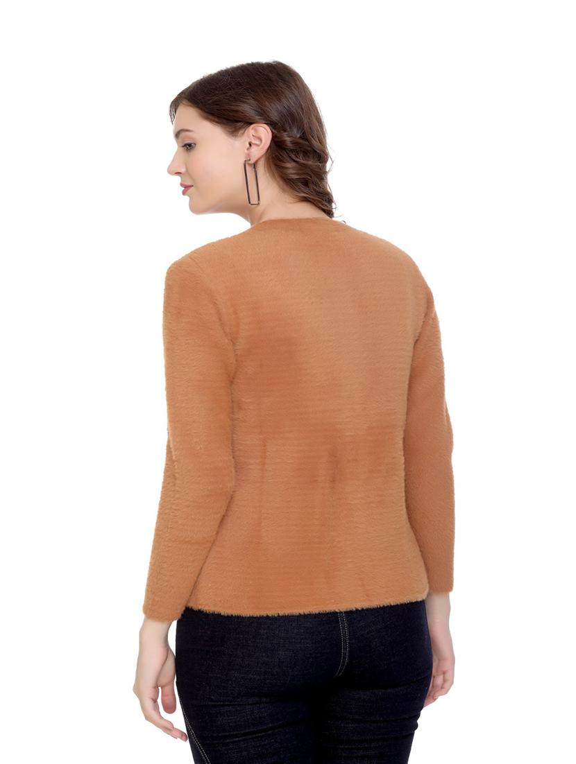 crew neck self design cardigan - 20396931 - Standard Image - 2