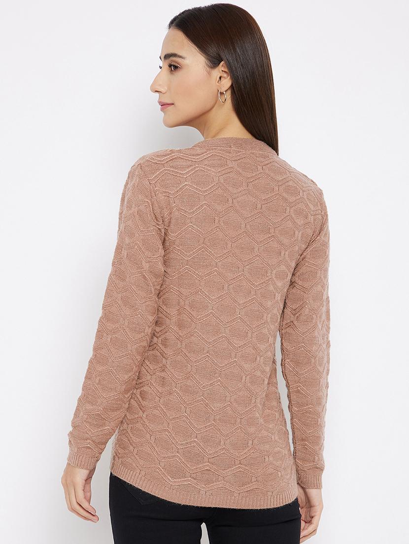 women taupe wool blend cardigan - 20397038 - Standard Image - 2