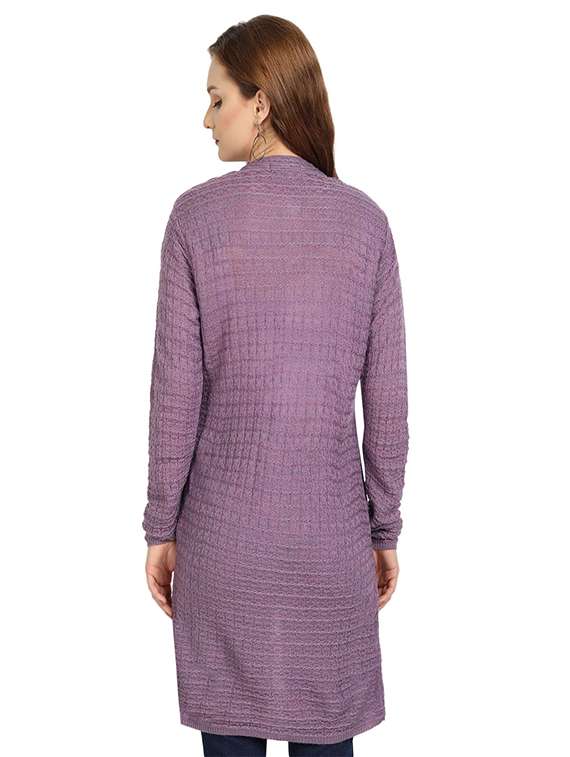  crew neck self design cardigan - 20397058 -  Standard Image - 2