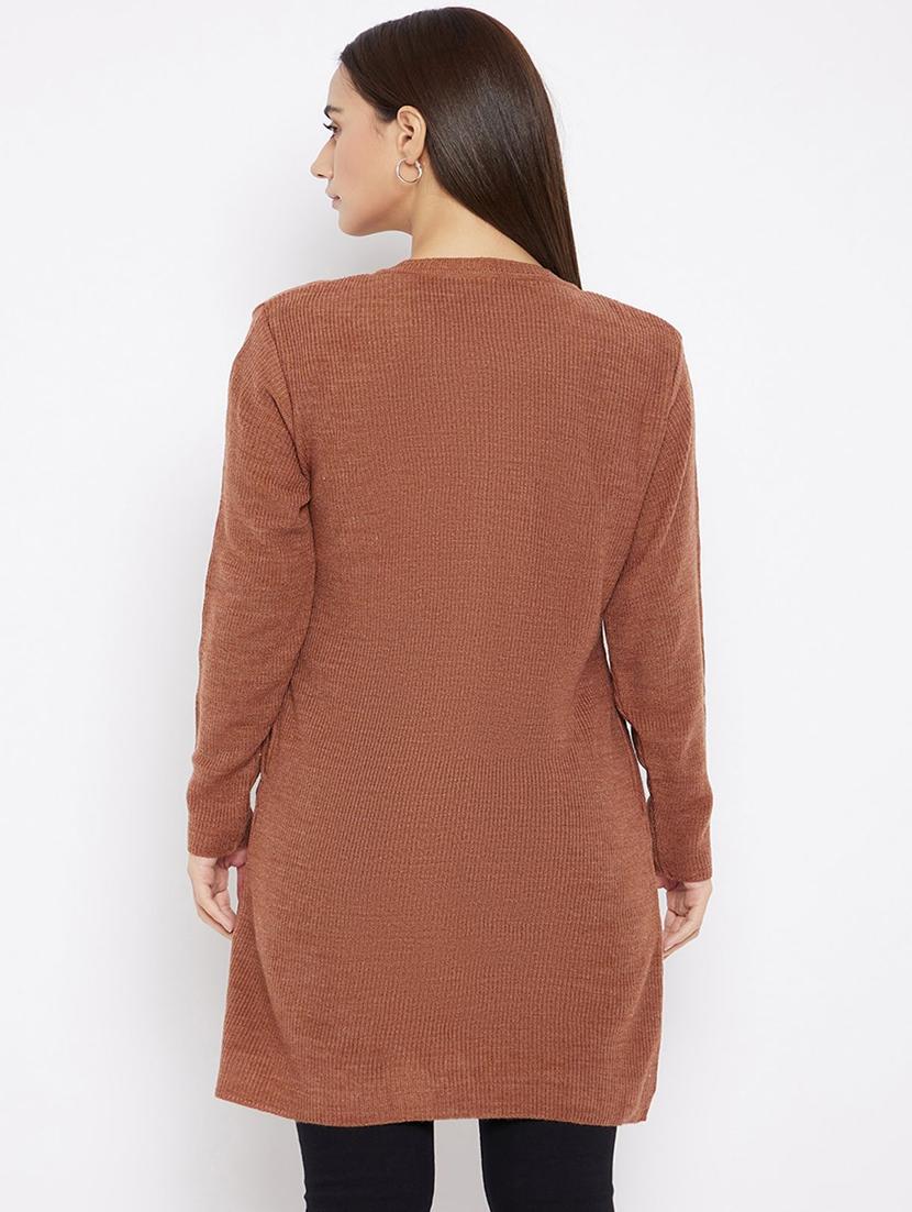 rust solid with work cardigan - 20397097 - Standard Image - 2