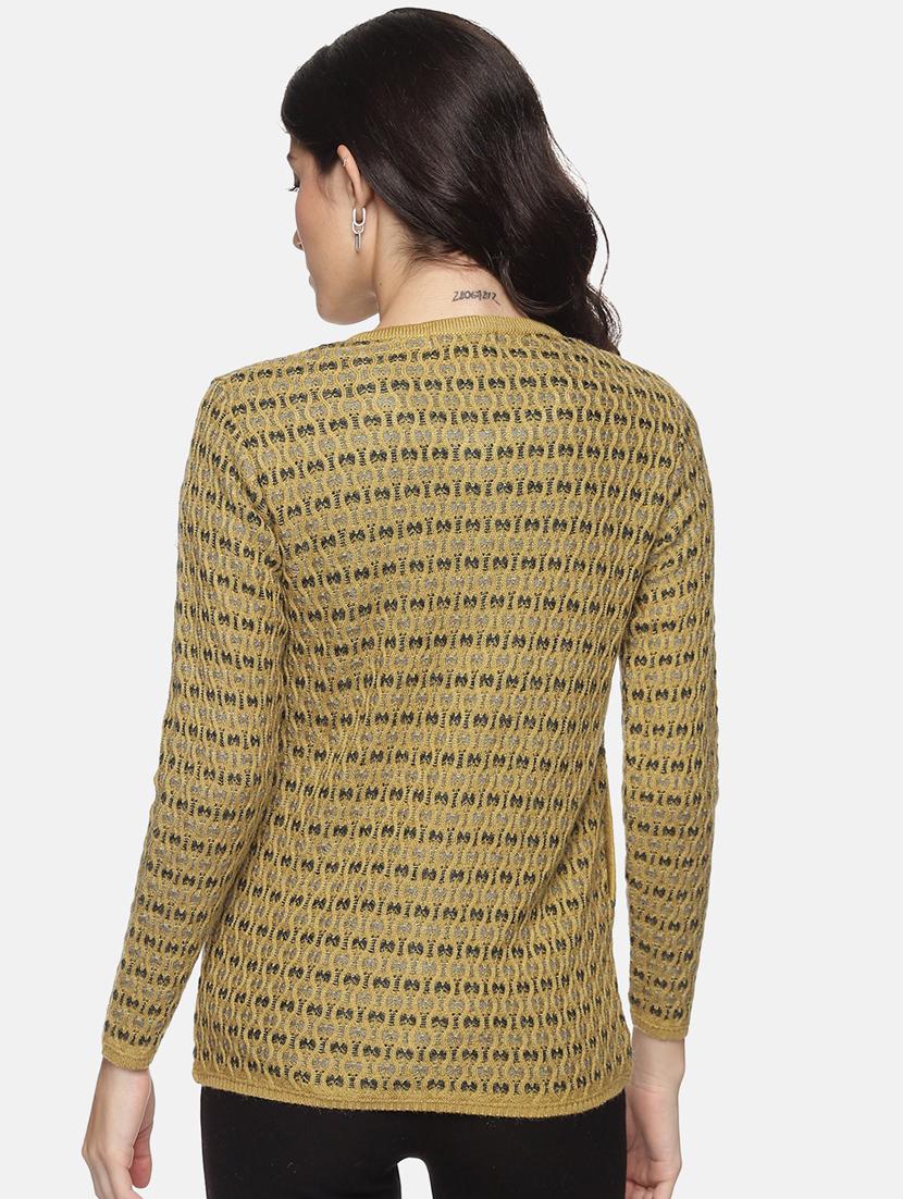gold self design long sleeves cardigan - 20397149 - Standard Image - 2
